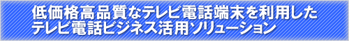 低価格・高性能なフレッツフォンを用いたテレビ電話ビジネス活用ソリューション